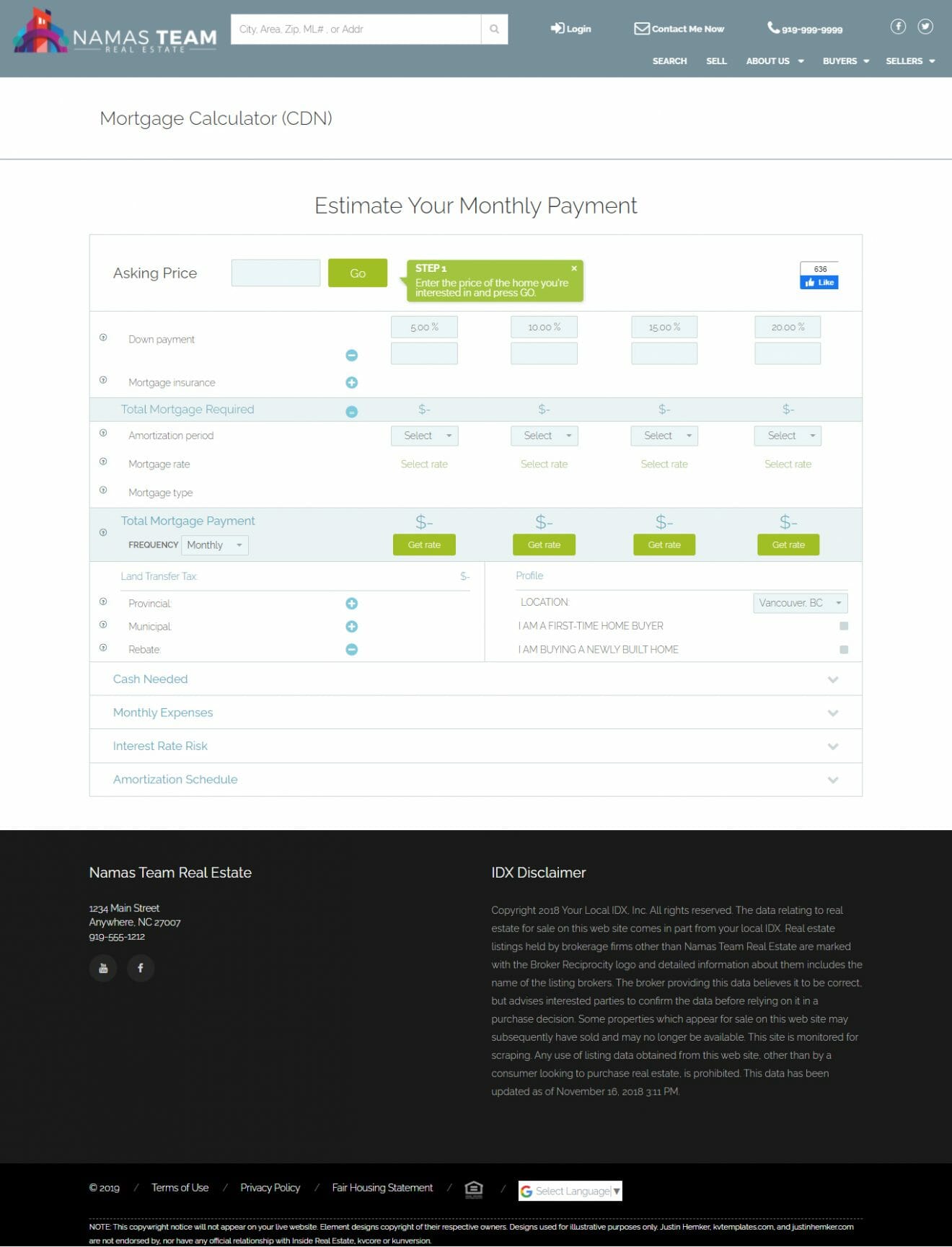 Mortgage Calculator Page Canada KvTemplates Com   Mortgage Calculator Canadian 1320x1729 